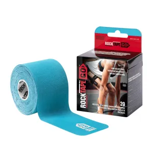 RockTape Go Pre-cut Standard Kinesiology Tape - 20 x 10" Strips - Blue