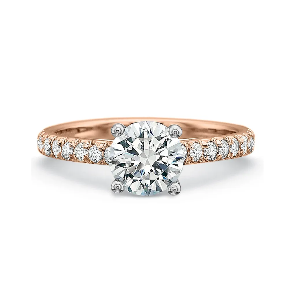 Rose Gold Petite Diamond Engagement Ring
