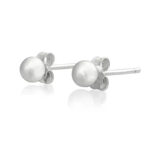 Round Ball Stud Earrings 4mm