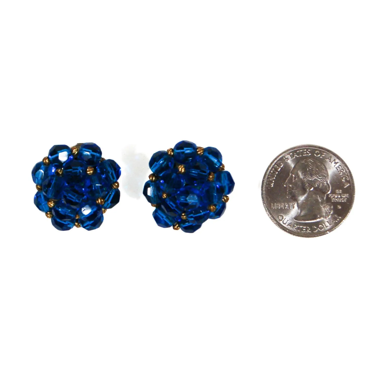 Round Blue Crystal Earrings by Jonne