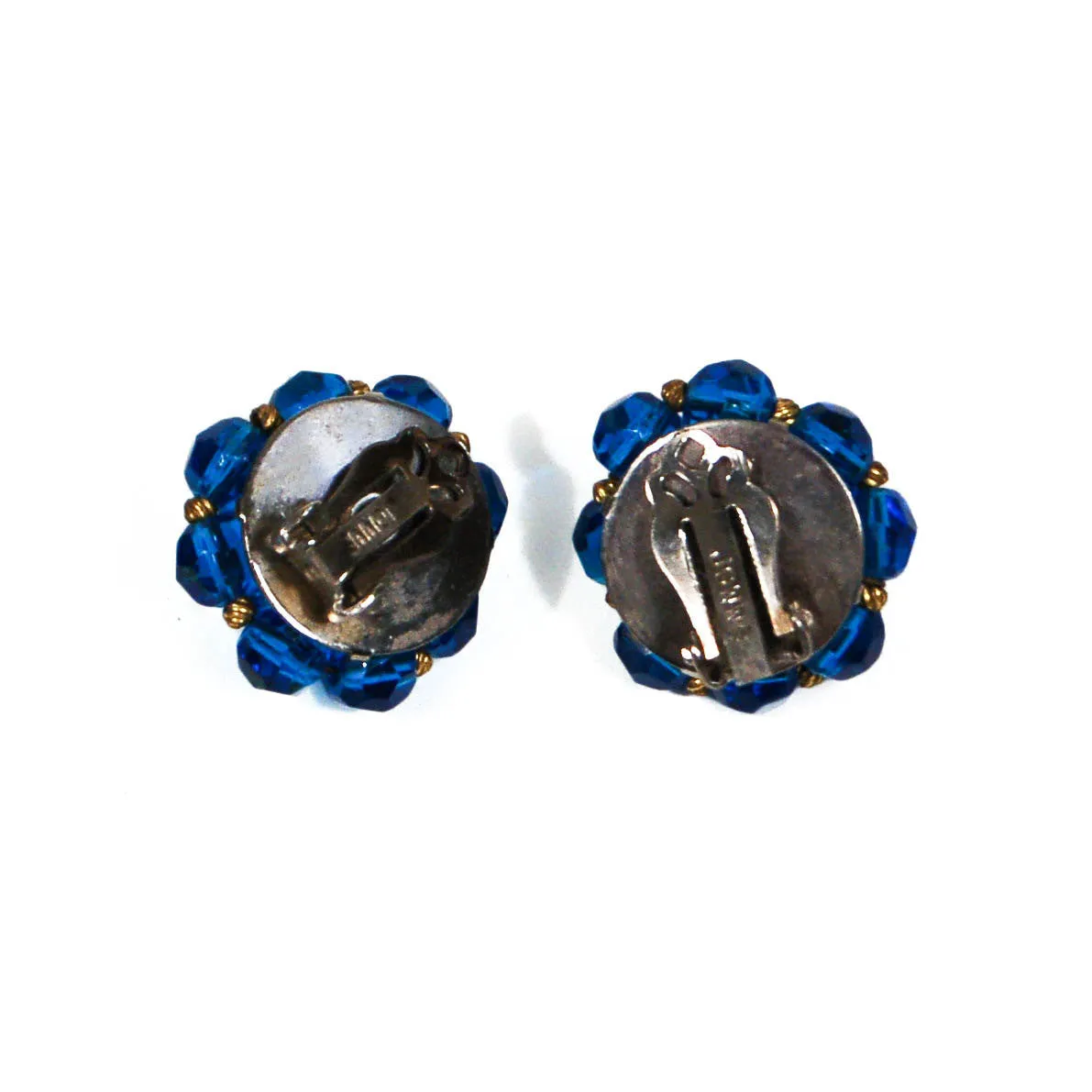 Round Blue Crystal Earrings by Jonne