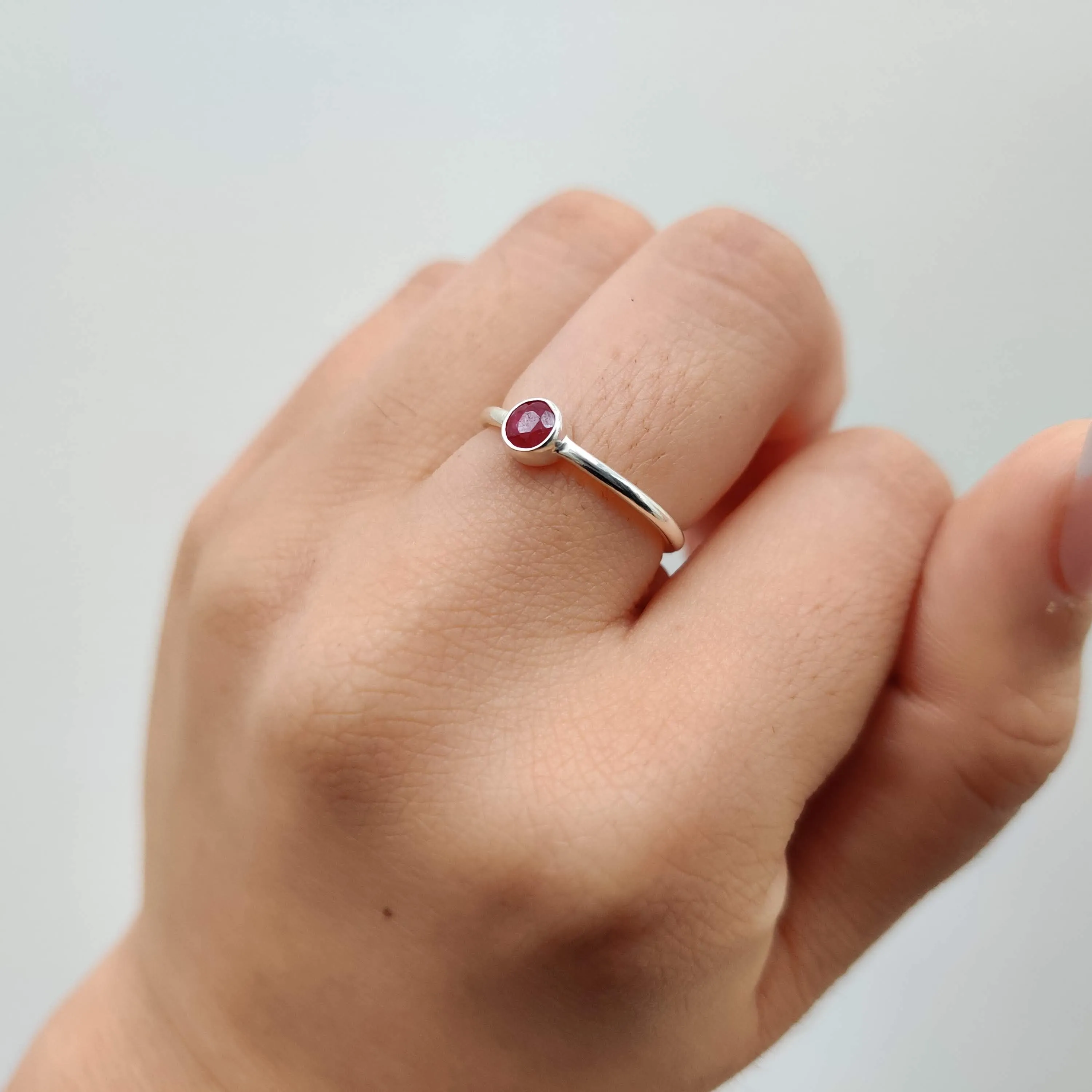 Ruby Delicate 925 Sterling Silver Ring