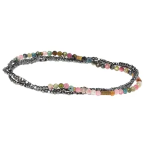 SD011 Delicate Bracelet Necklace Tourmaline