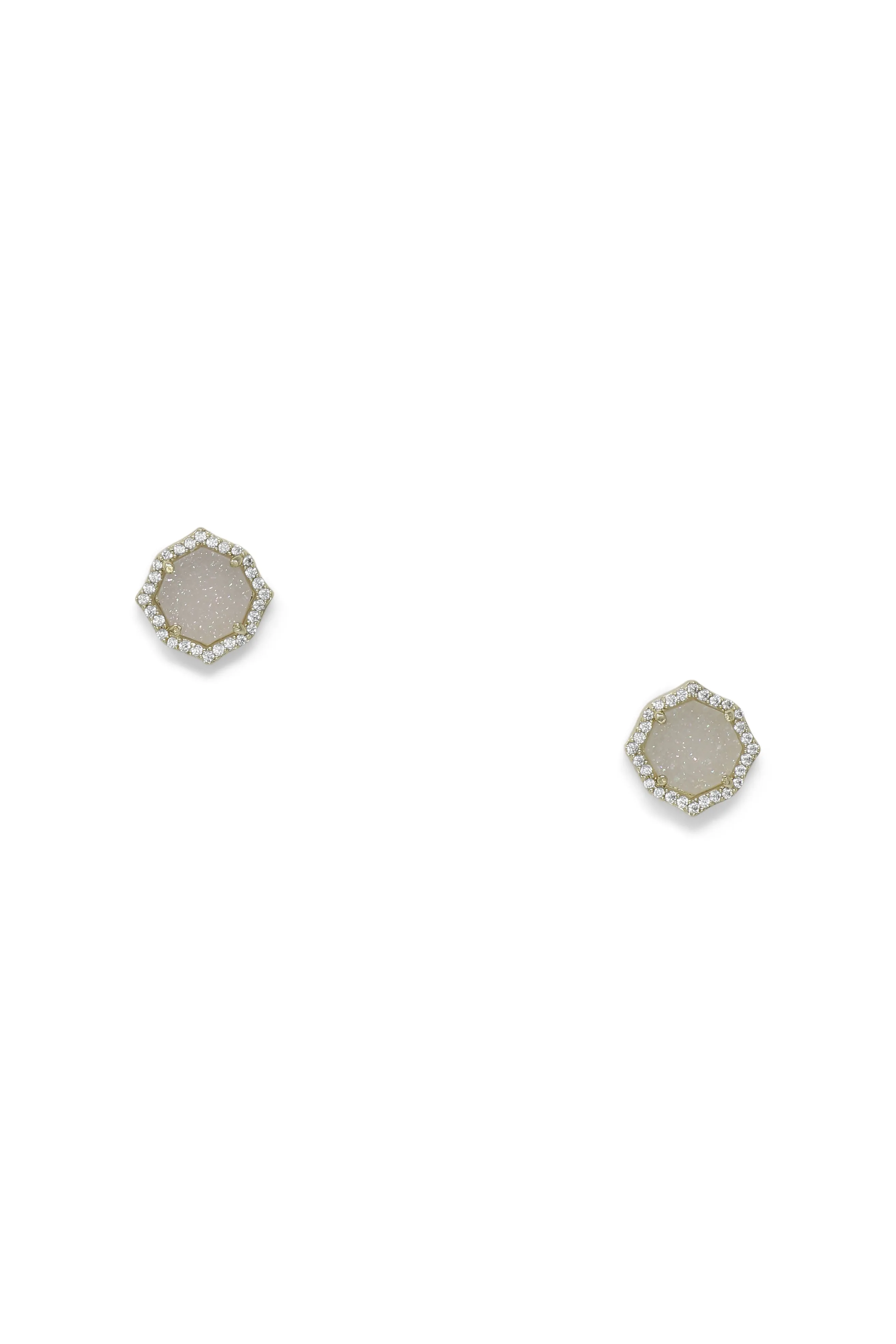 Signature Mini Stud Earrings in Iridescent Druzy
