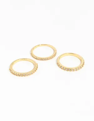 Silver Cubic Zirconia Fine Ring Stack