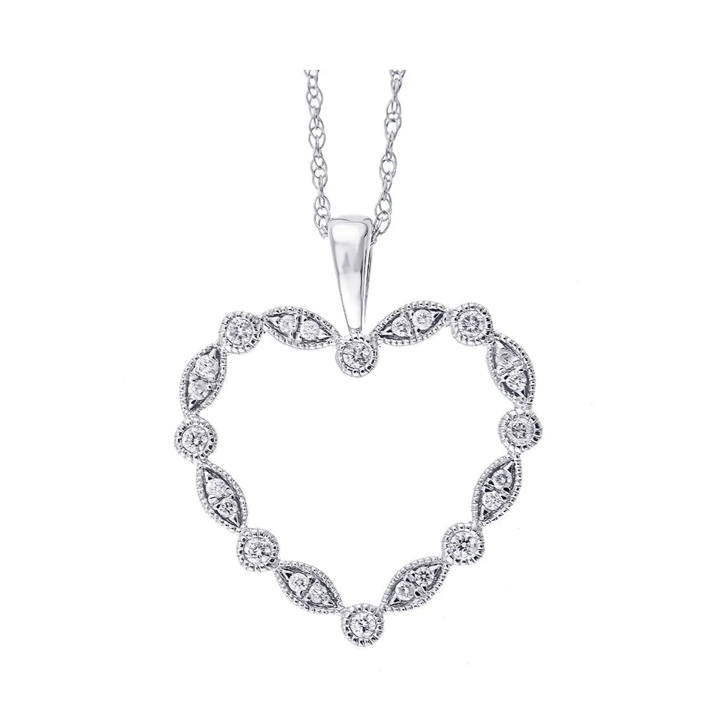 Silver (SLV 995) Cubic Zirconia Pendant -  1/8 ctw