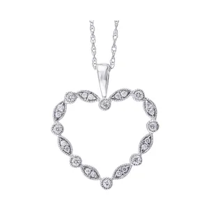 Silver (SLV 995) Cubic Zirconia Pendant -  1/8 ctw