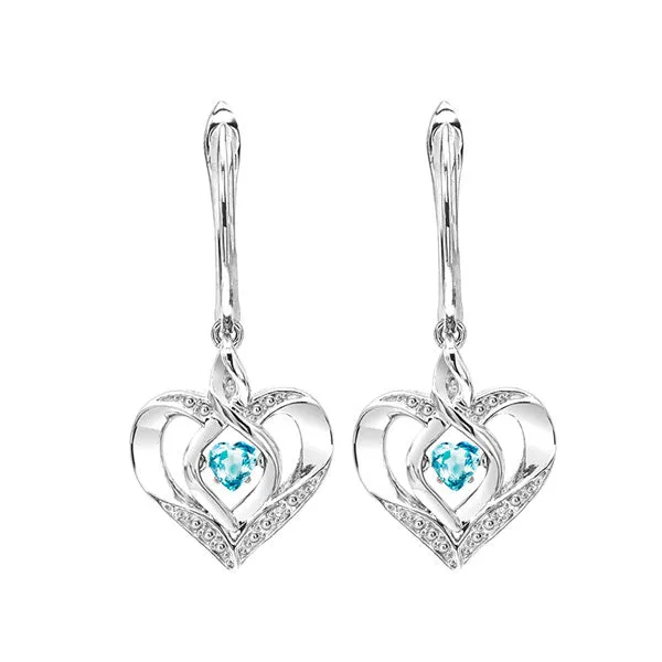 Silver (SLV 995) Diamond Classic Book Rhythm Of Love Fashion Earrings  - 1/10 ctw