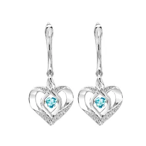 Silver (SLV 995) Diamond Classic Book Rhythm Of Love Fashion Earrings  - 1/10 ctw