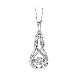 Silver (SLV 995) Diamond Classic Book Rhythm Of Love Neckwear Pendant  - 1/10 ctw