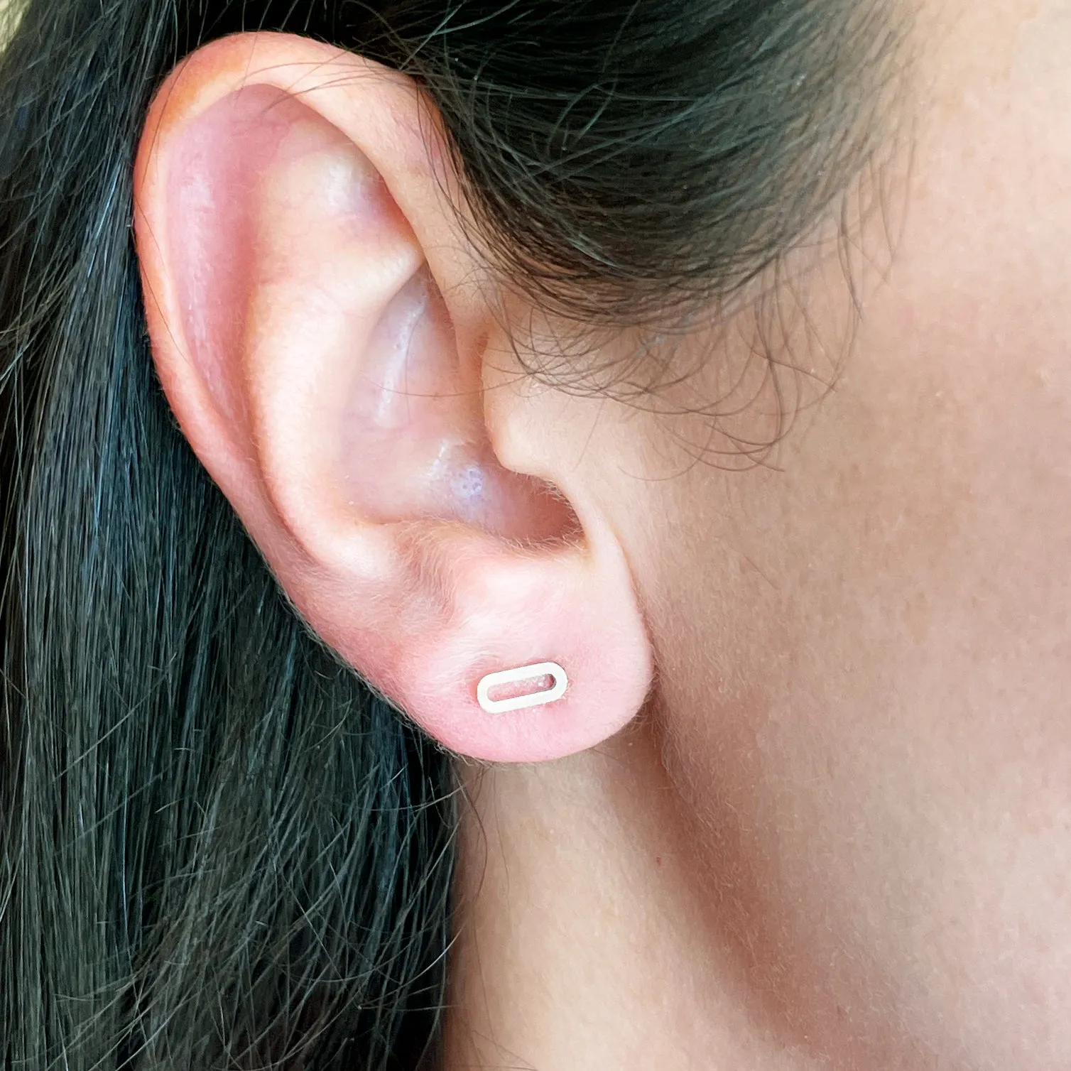 Single Paperclip Stud Earrings