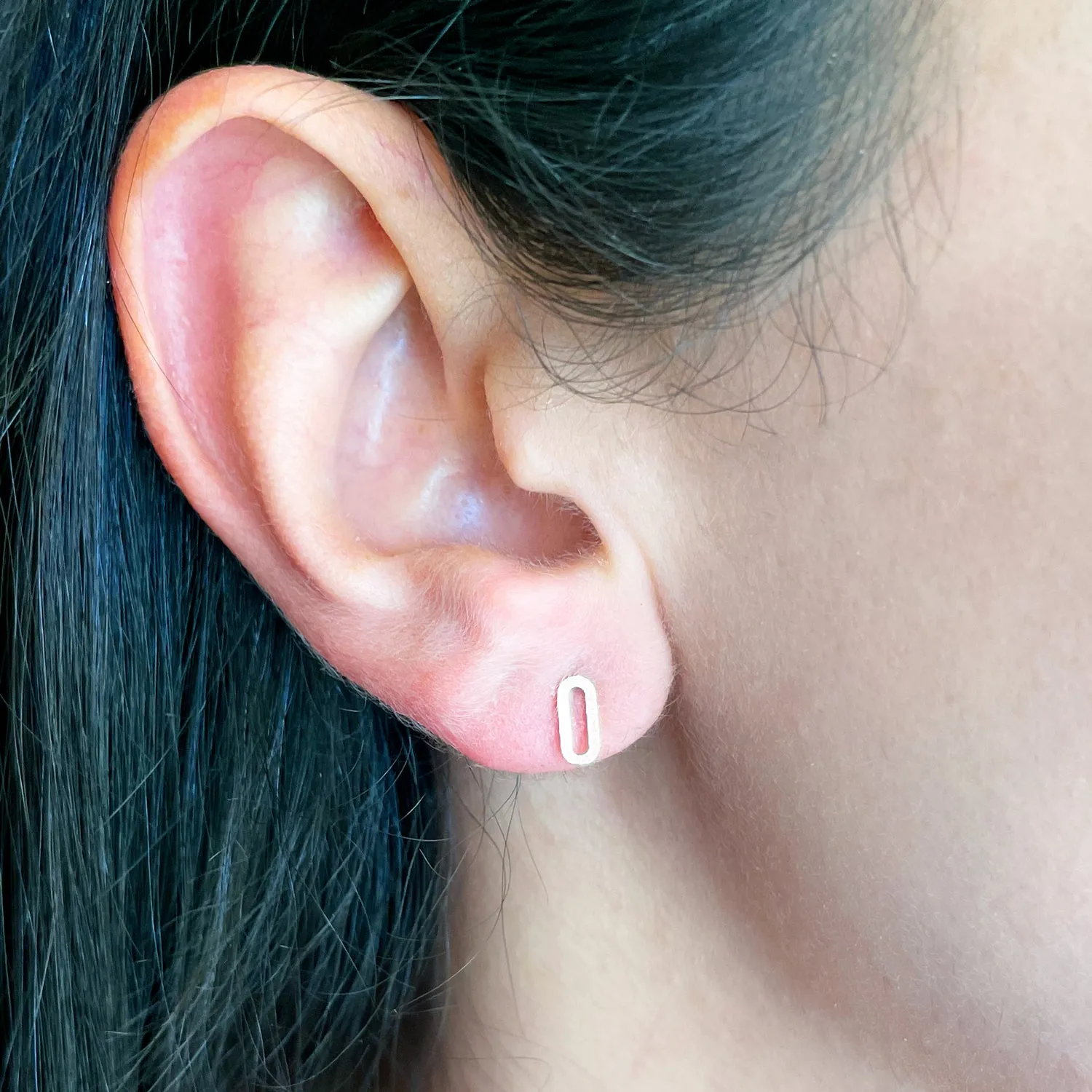 Single Paperclip Stud Earrings