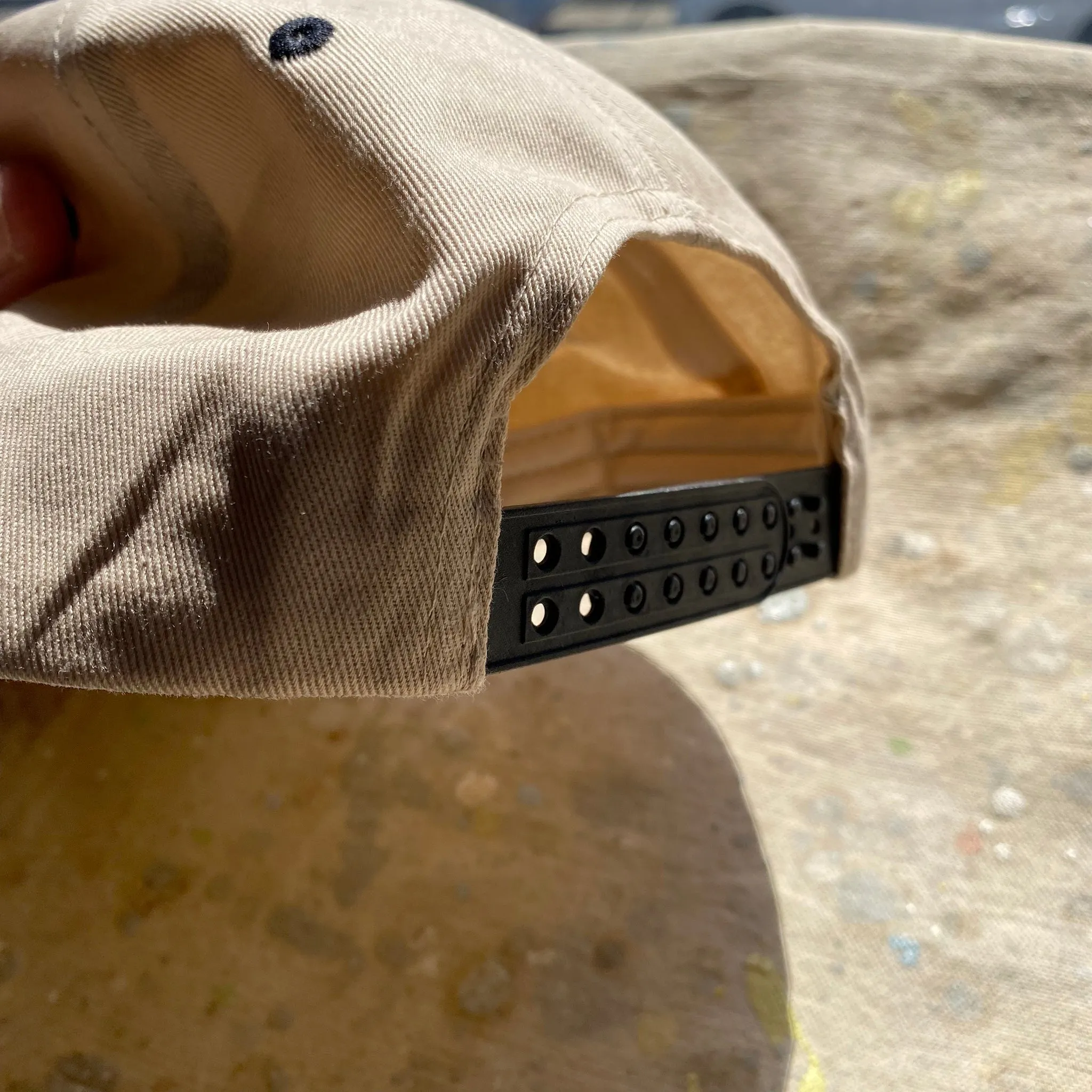 Slightly Choppy "Block Patch" Hat - Two-Toned BLK/NAT