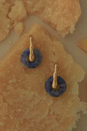 Sodalite Disc Earrings