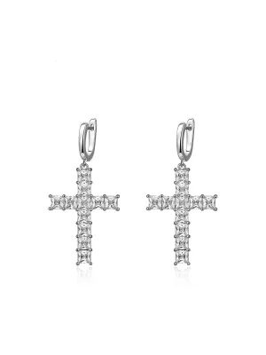 Sparkling Cross Earring