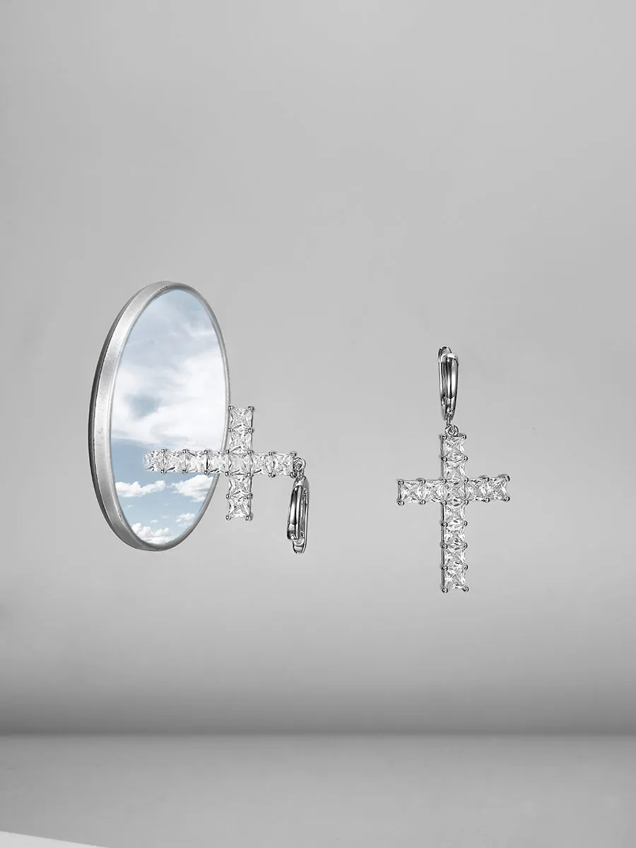 Sparkling Cross Earring