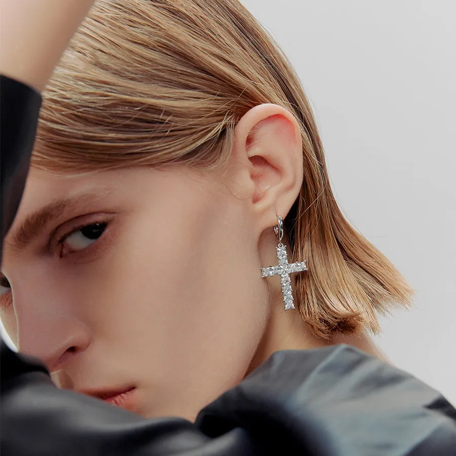 Sparkling Cross Earring
