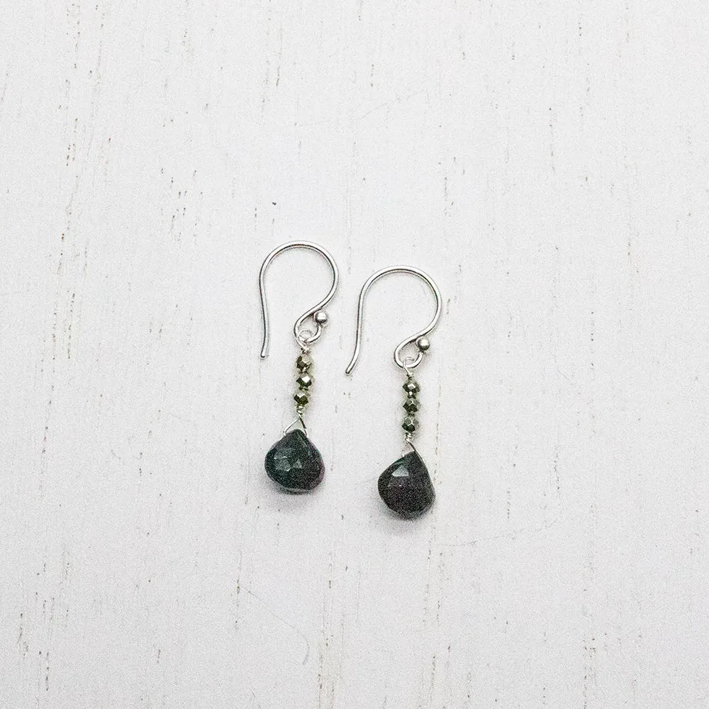 Spinel Raindrop Silver Earrings