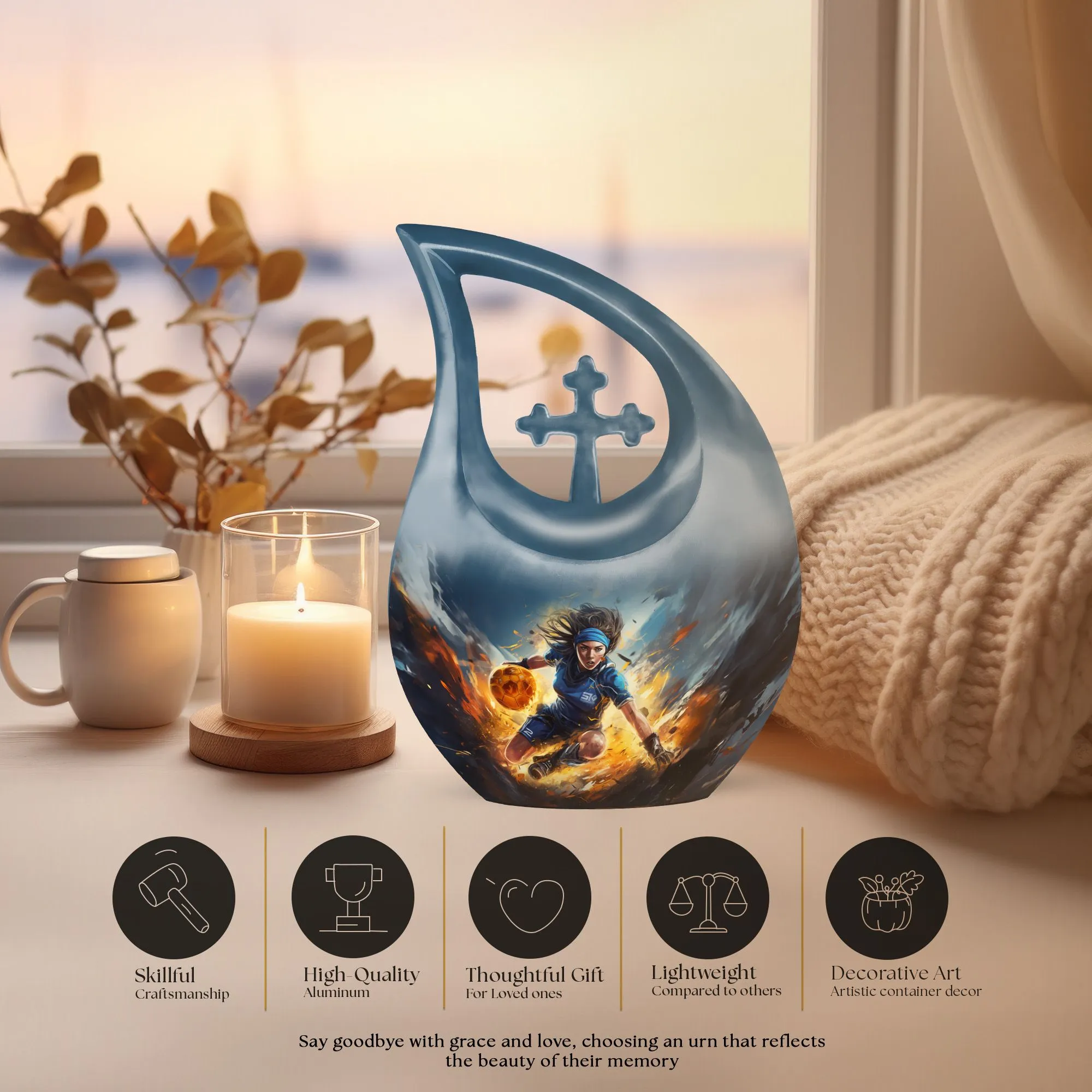 Sports Urn Memorabilia: Keepsake Urn For Adult Human Ashes