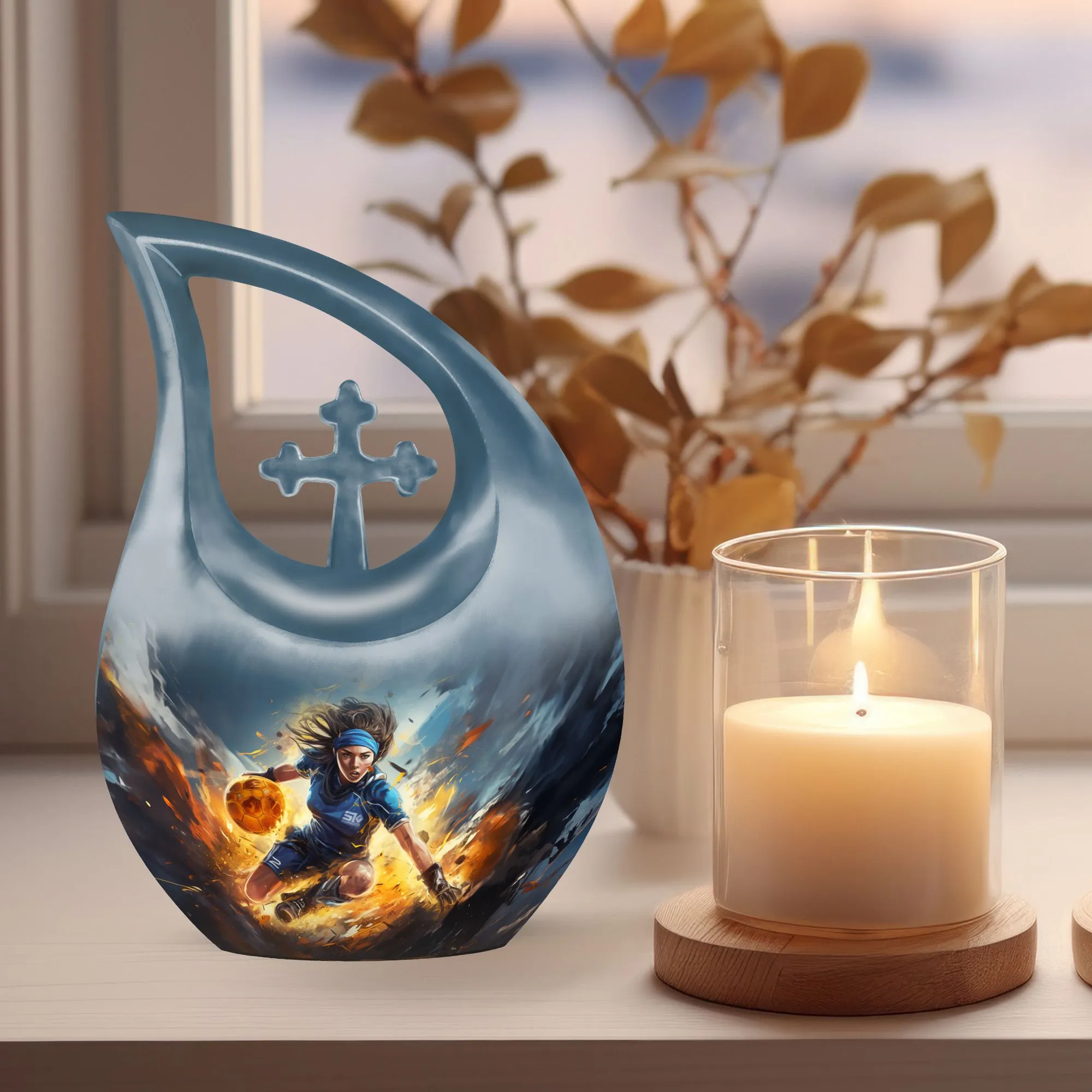 Sports Urn Memorabilia: Keepsake Urn For Adult Human Ashes