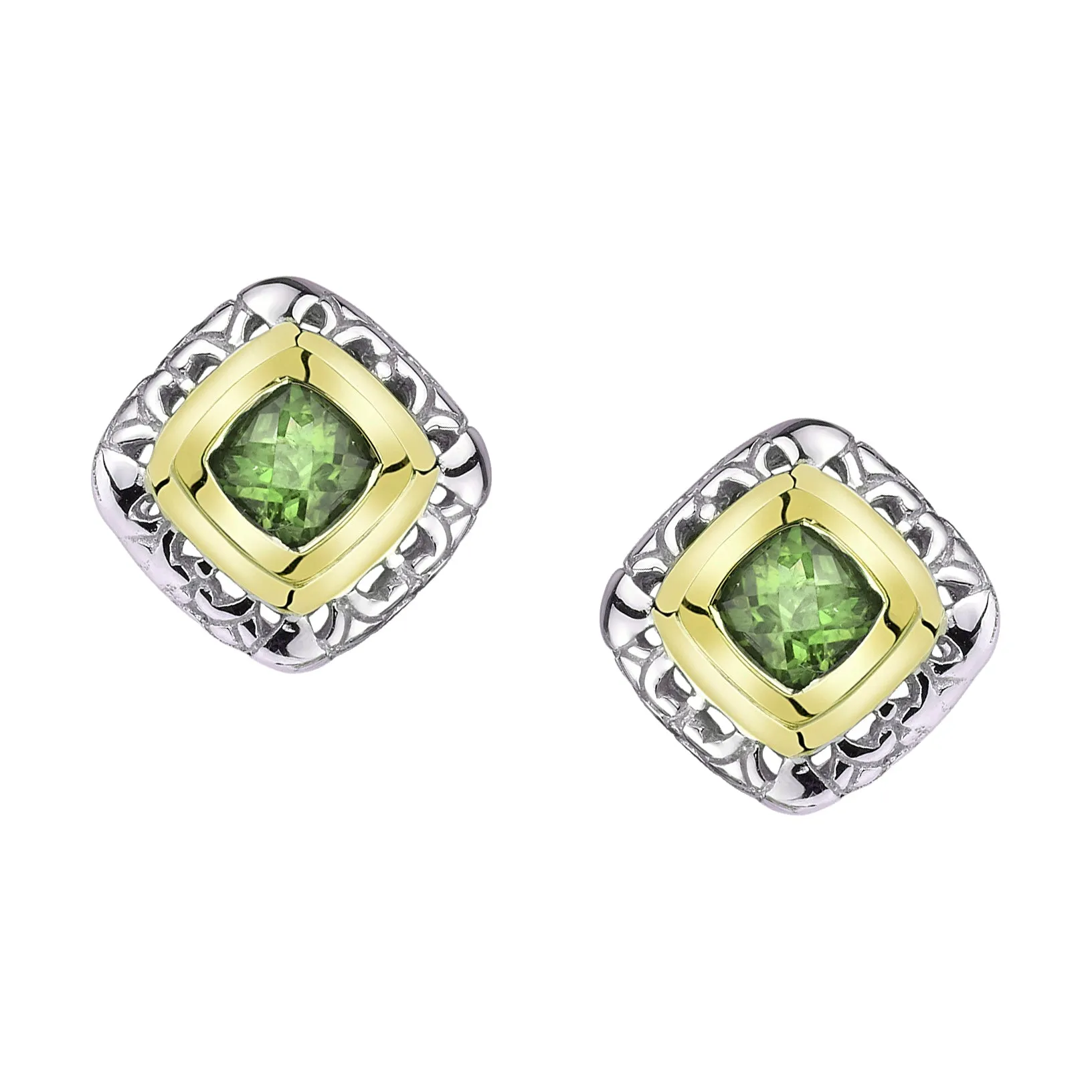 Square Gold and Silver Earrings