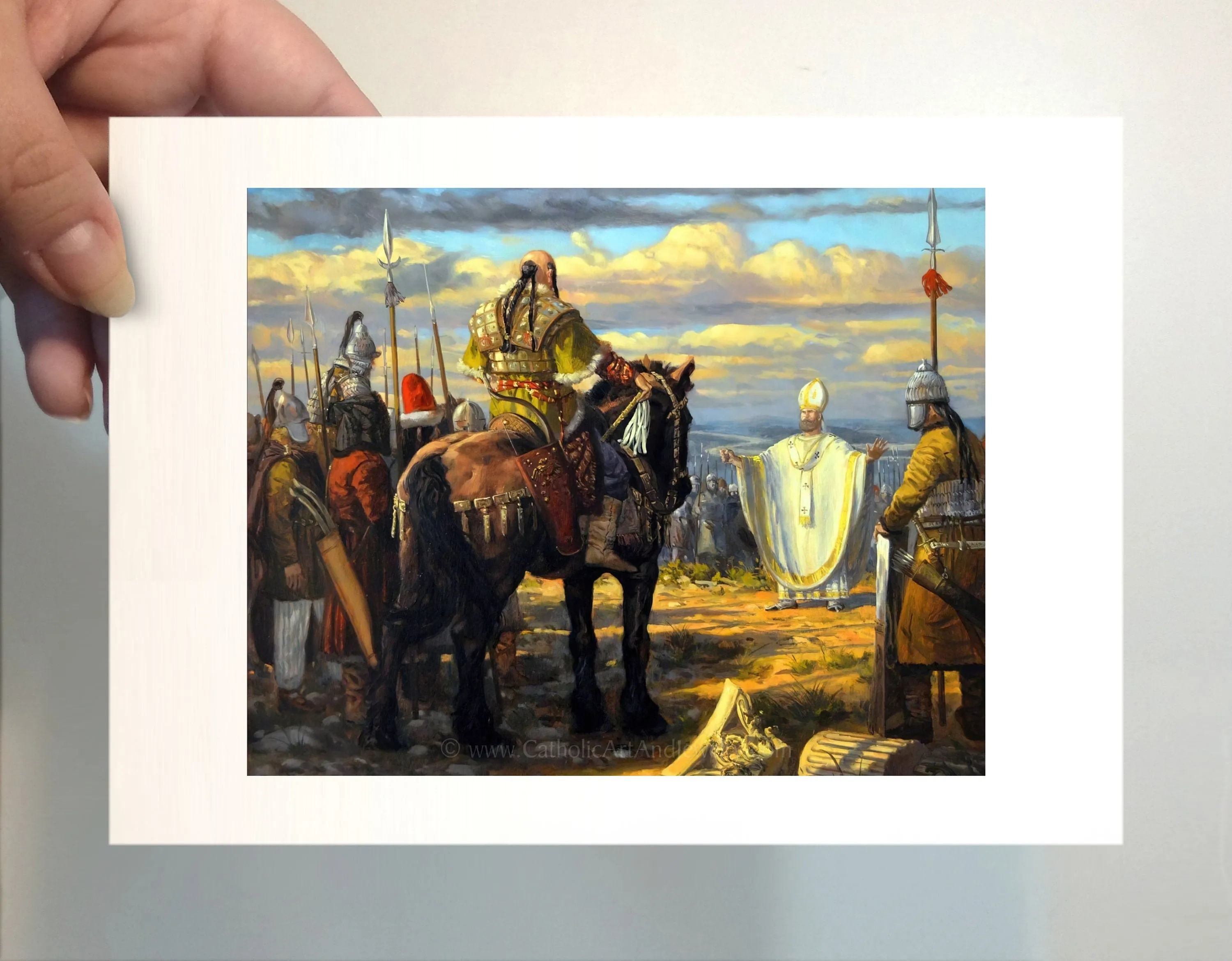 St. Pope Leo the Great vs. Attila the Hun – 3 Sizes – Catholic Art Print