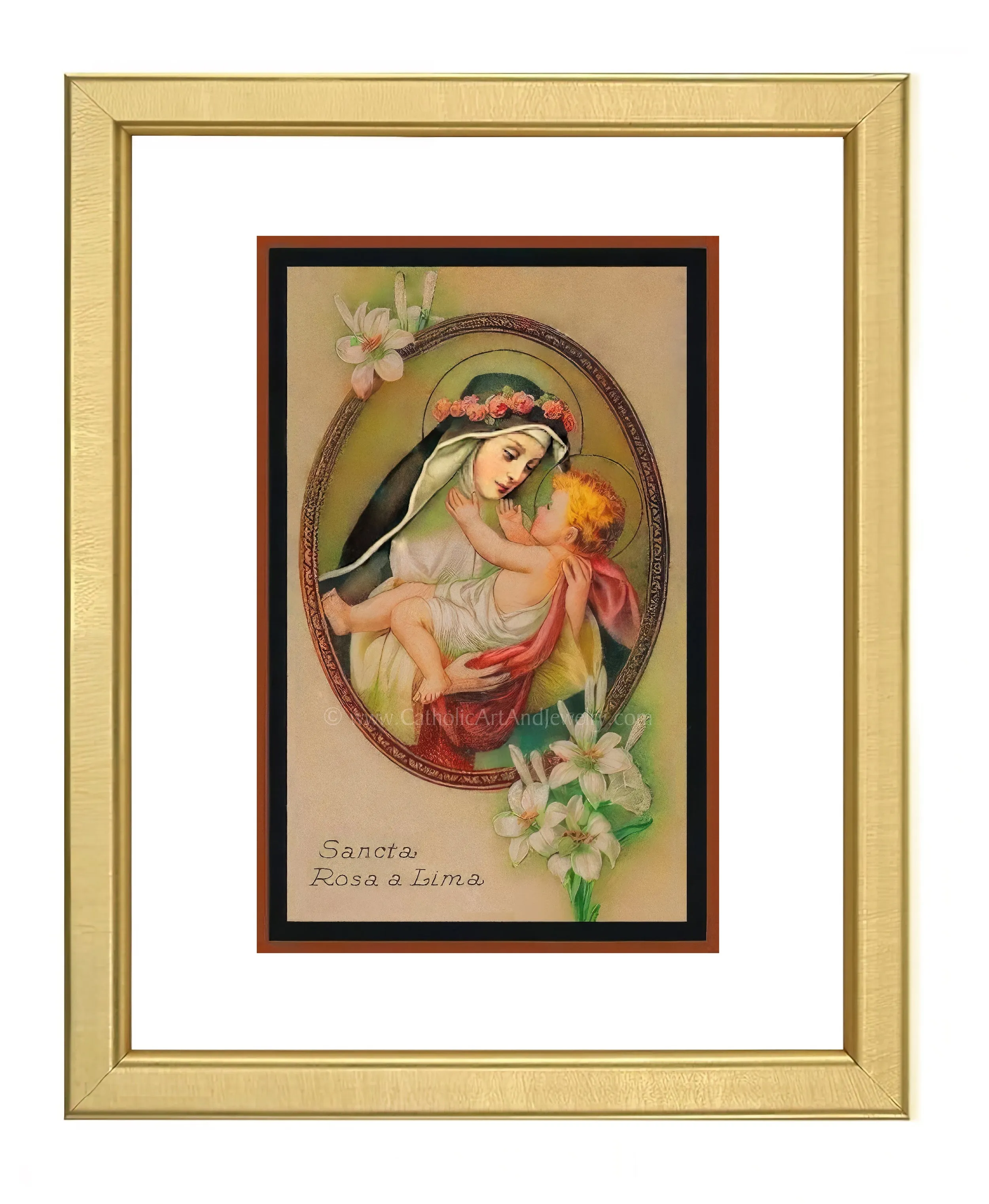 St. Rose of Lima – Based on a Vintage Holy Card – 3 sizes – Catholic Gift – Archival Quality
