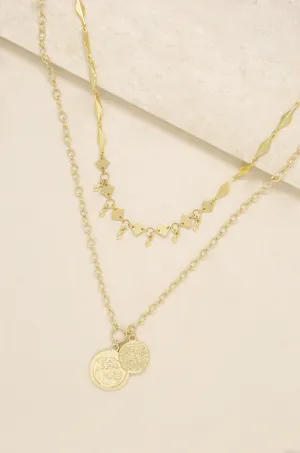 Stella Coin 18k Gold Plated Layered Necklace