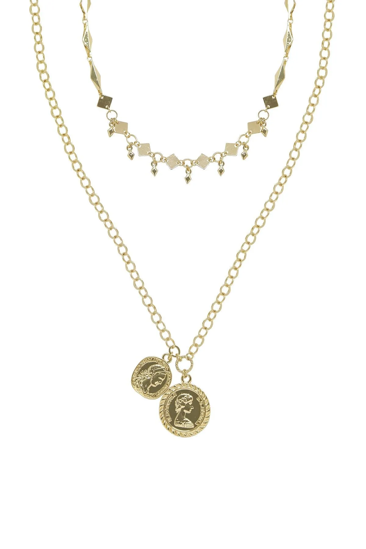 Stella Coin 18k Gold Plated Layered Necklace