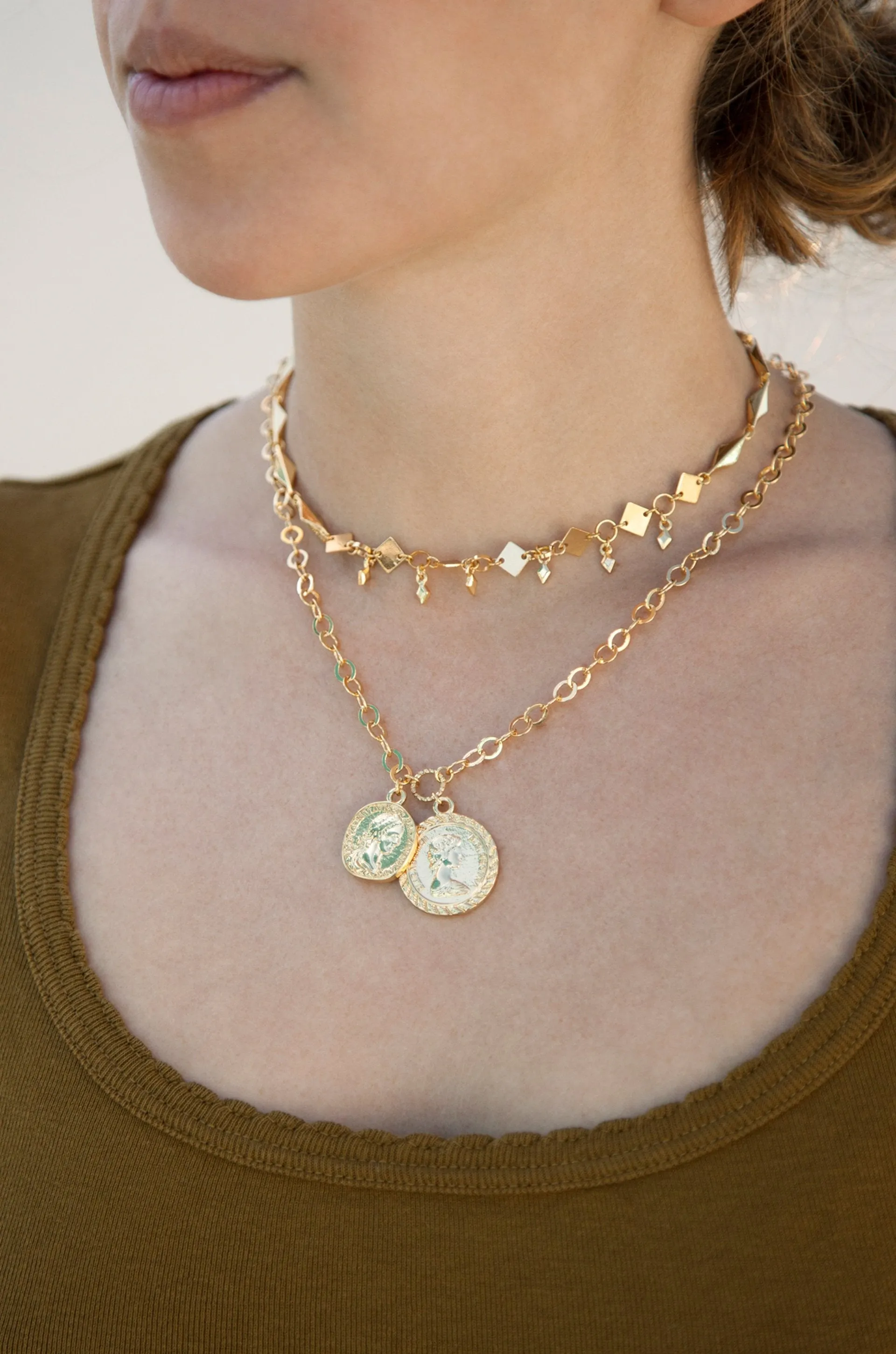 Stella Coin 18k Gold Plated Layered Necklace