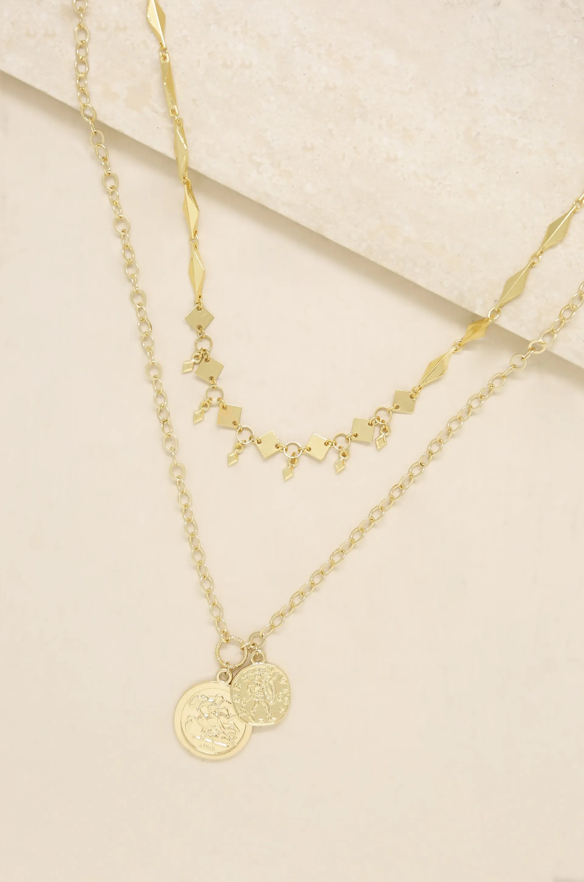 Stella Coin 18k Gold Plated Layered Necklace