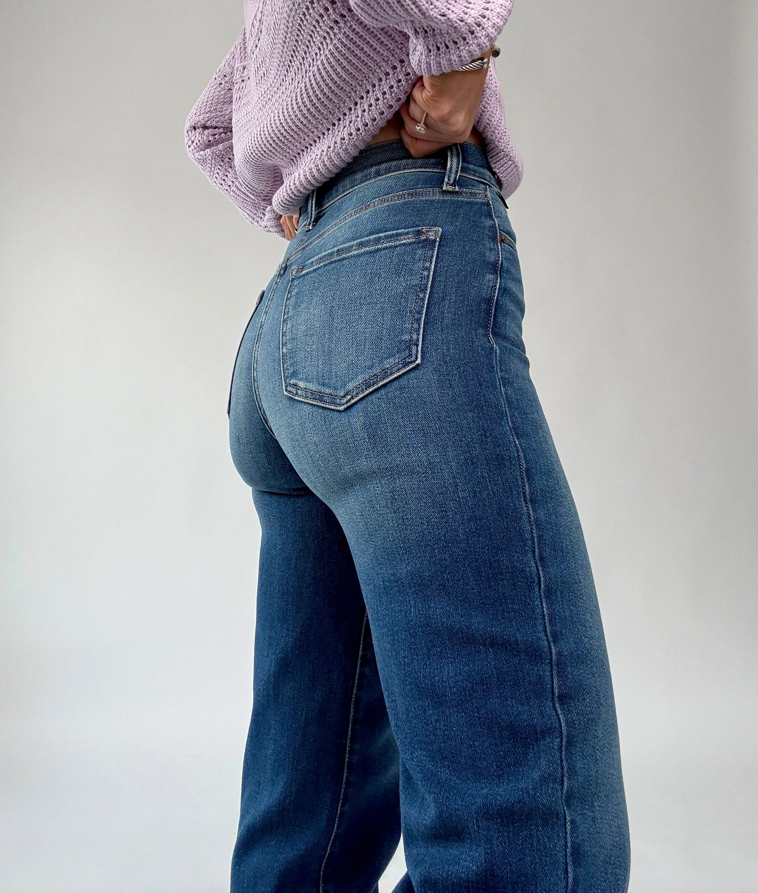 Street Chic High Rise Dad Jean - Dark Wash