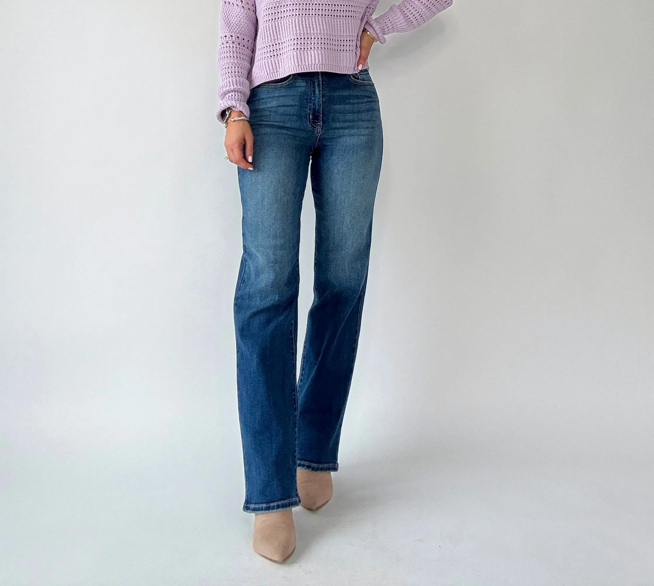 Street Chic High Rise Dad Jean - Dark Wash