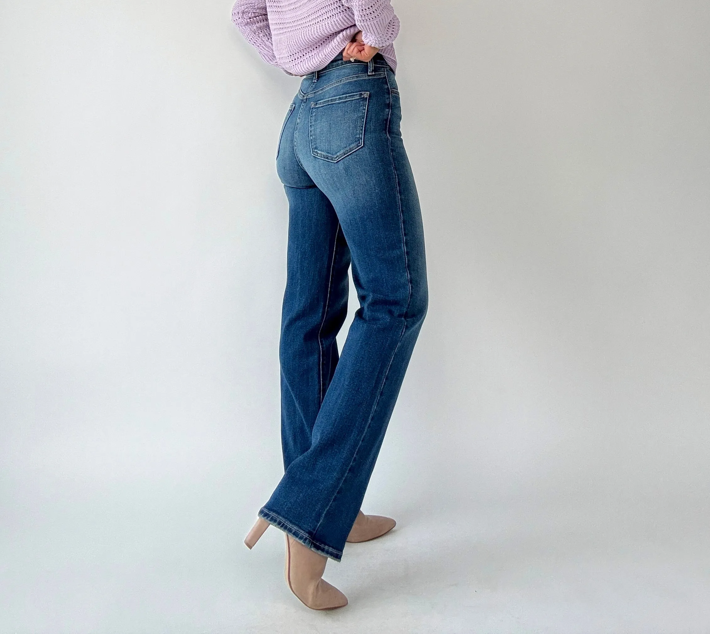 Street Chic High Rise Dad Jean - Dark Wash