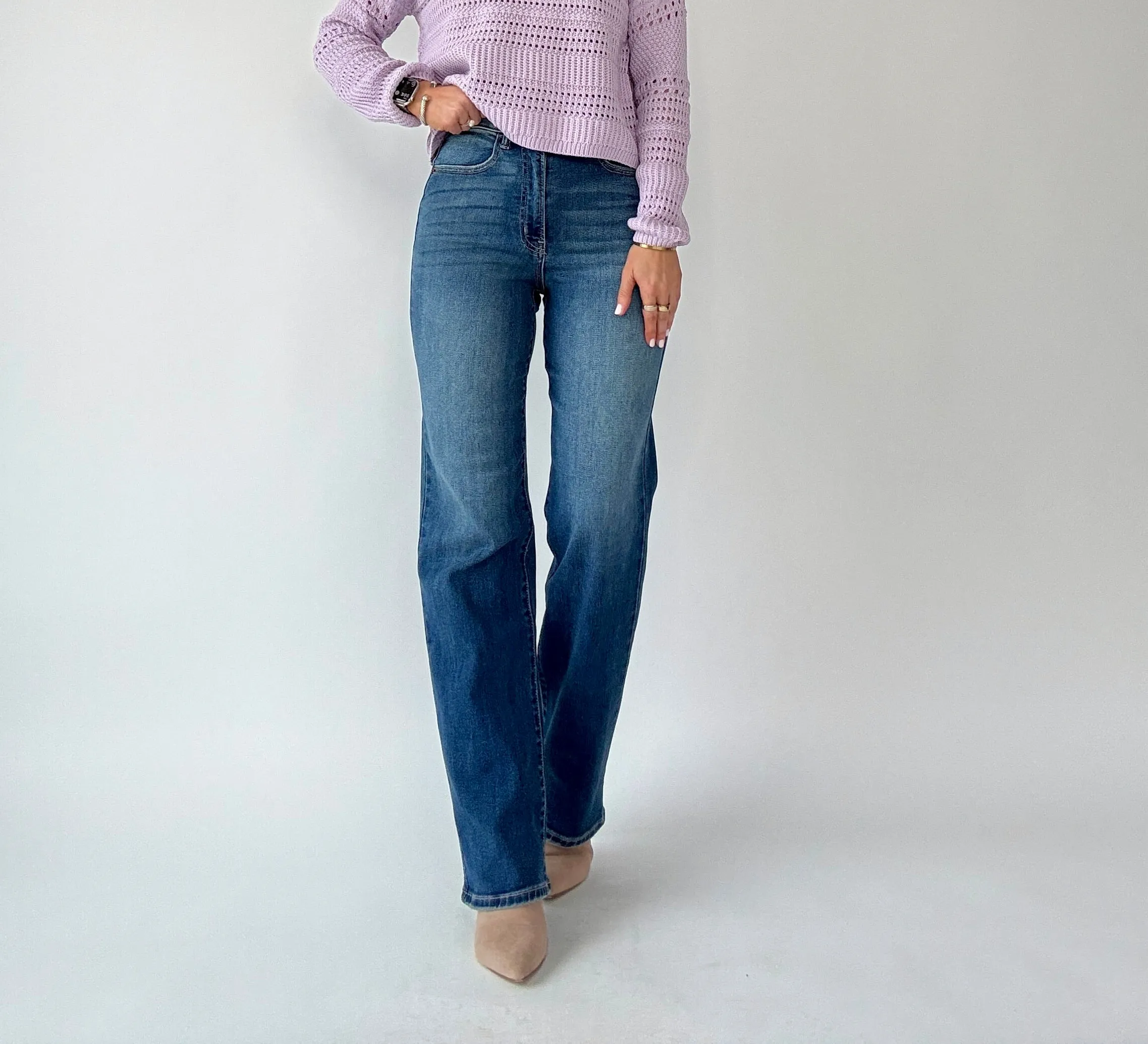 Street Chic High Rise Dad Jean - Dark Wash