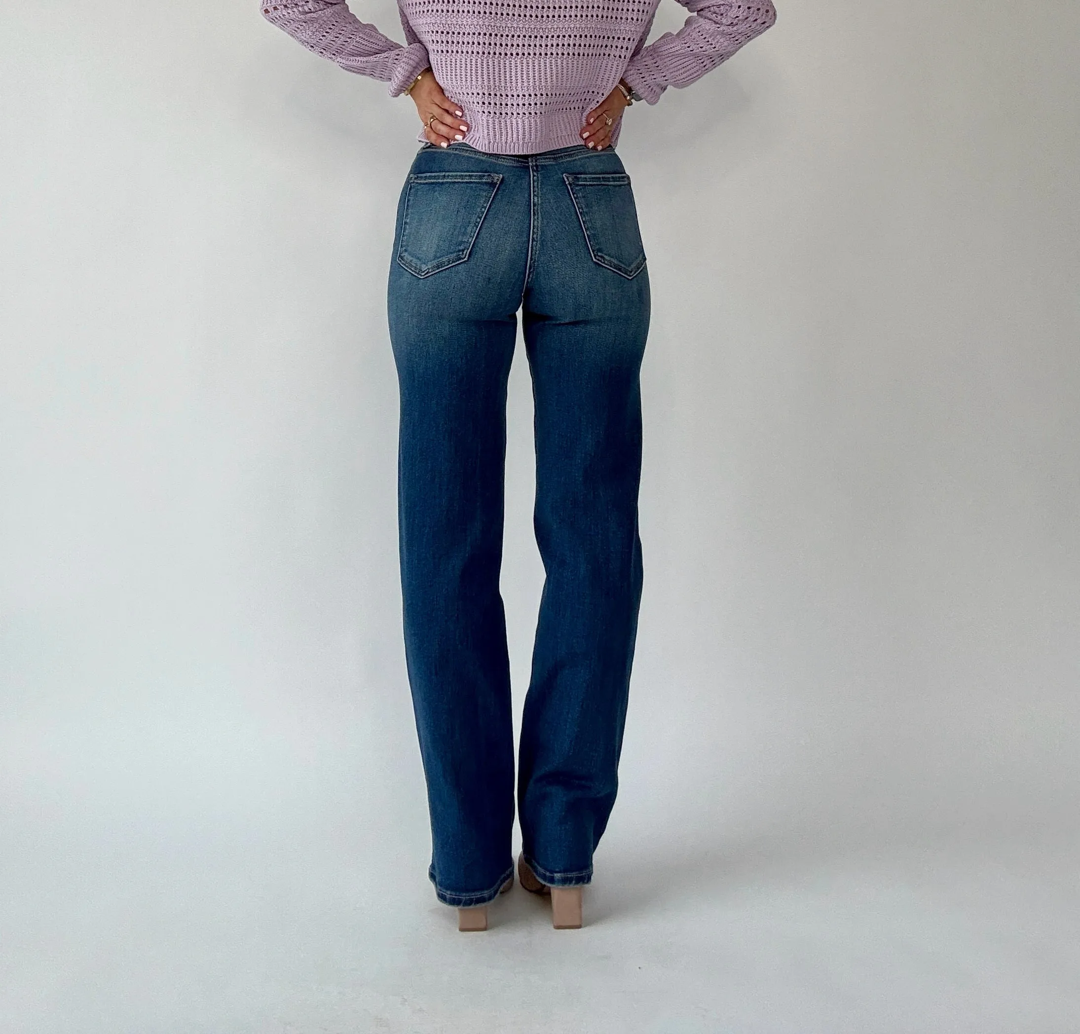 Street Chic High Rise Dad Jean - Dark Wash