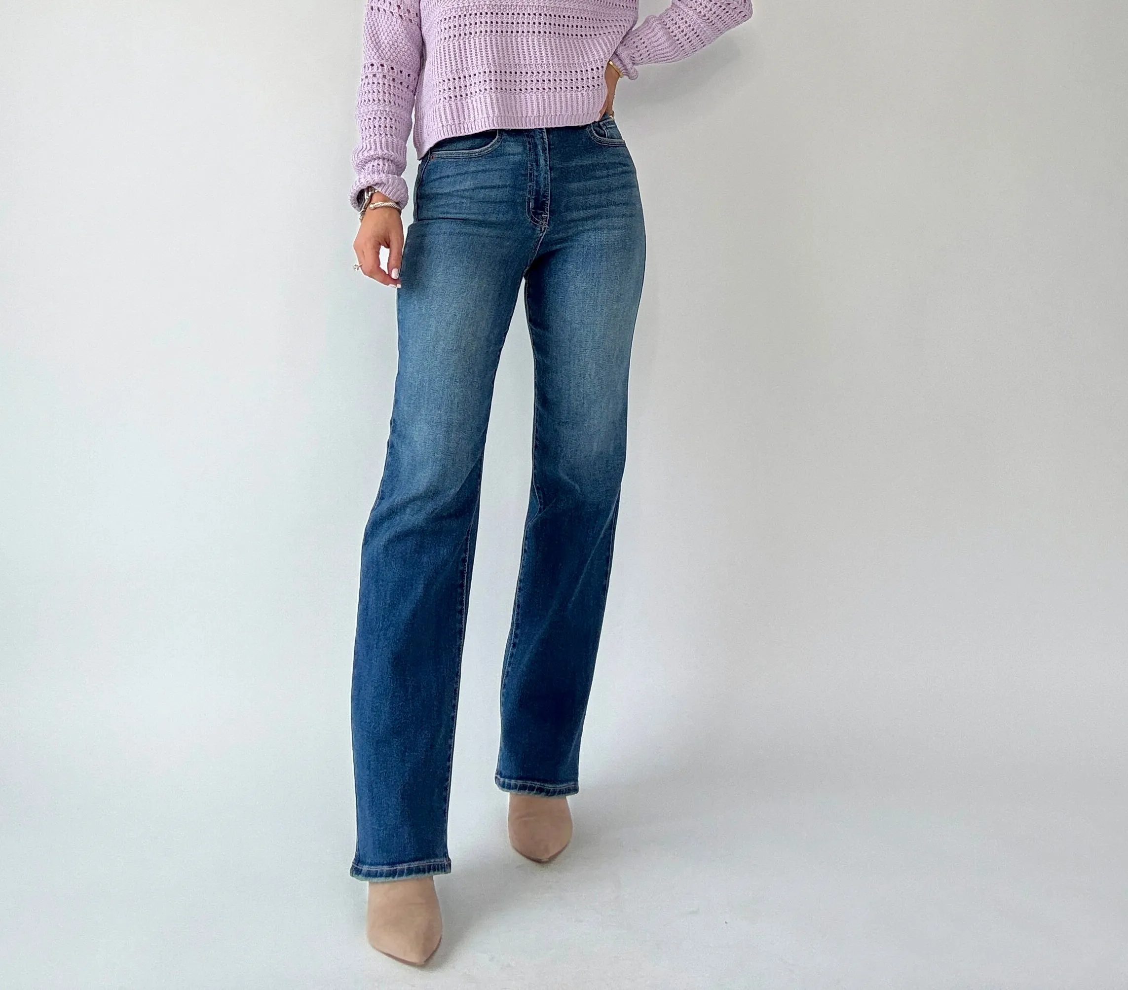 Street Chic High Rise Dad Jean - Dark Wash