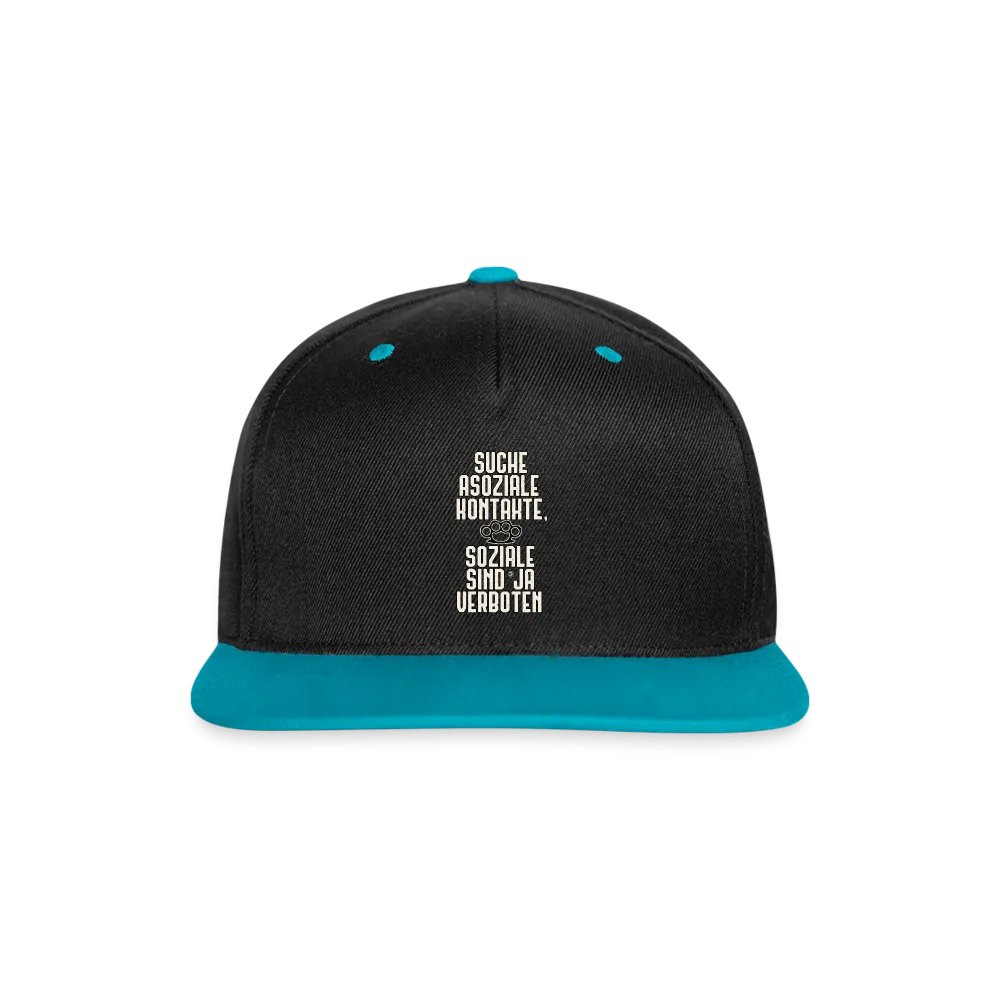 Suche asoziale Kontakte soziale sind ja verboten - Kontrast Snapback Cap