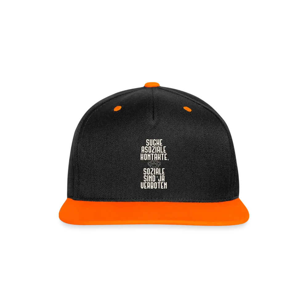 Suche asoziale Kontakte soziale sind ja verboten - Kontrast Snapback Cap