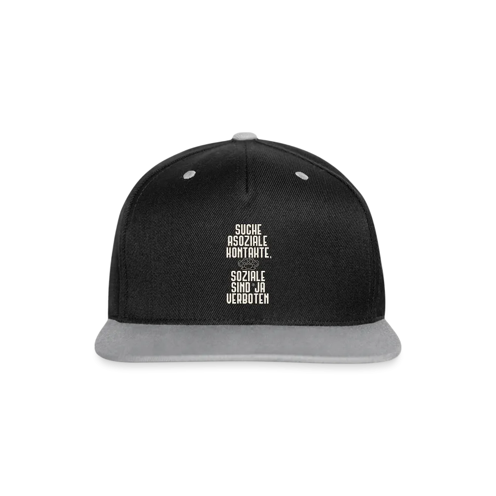 Suche asoziale Kontakte soziale sind ja verboten - Kontrast Snapback Cap
