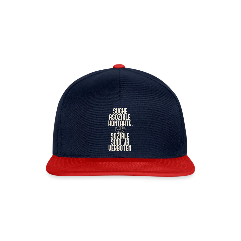 Suche asoziale Kontakte soziale sind ja verboten - Snapback Cap