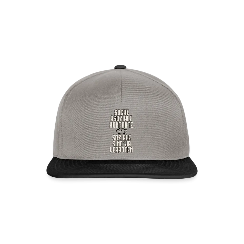 Suche asoziale Kontakte soziale sind ja verboten - Snapback Cap