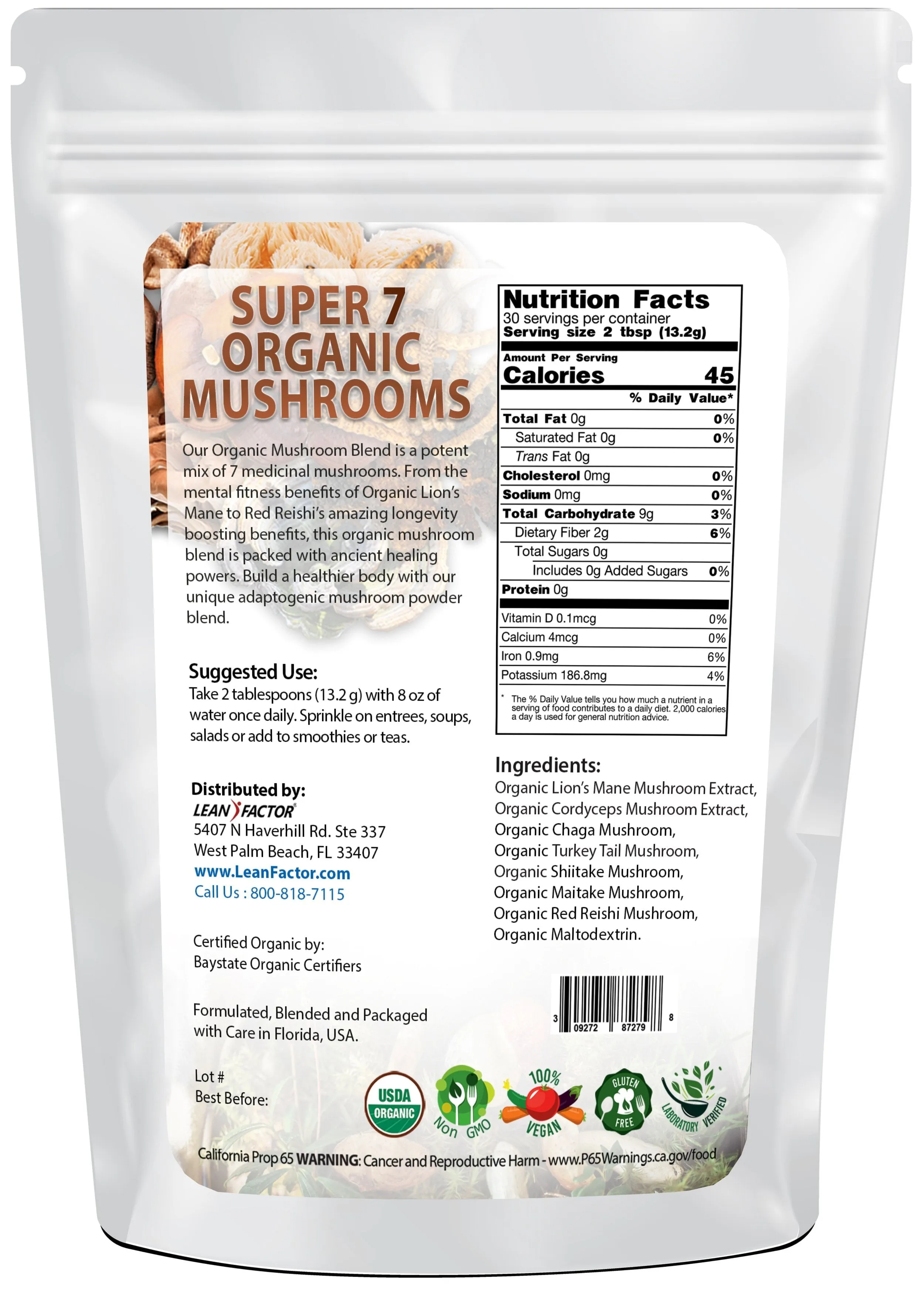 Super 7 Organic Mushrooms