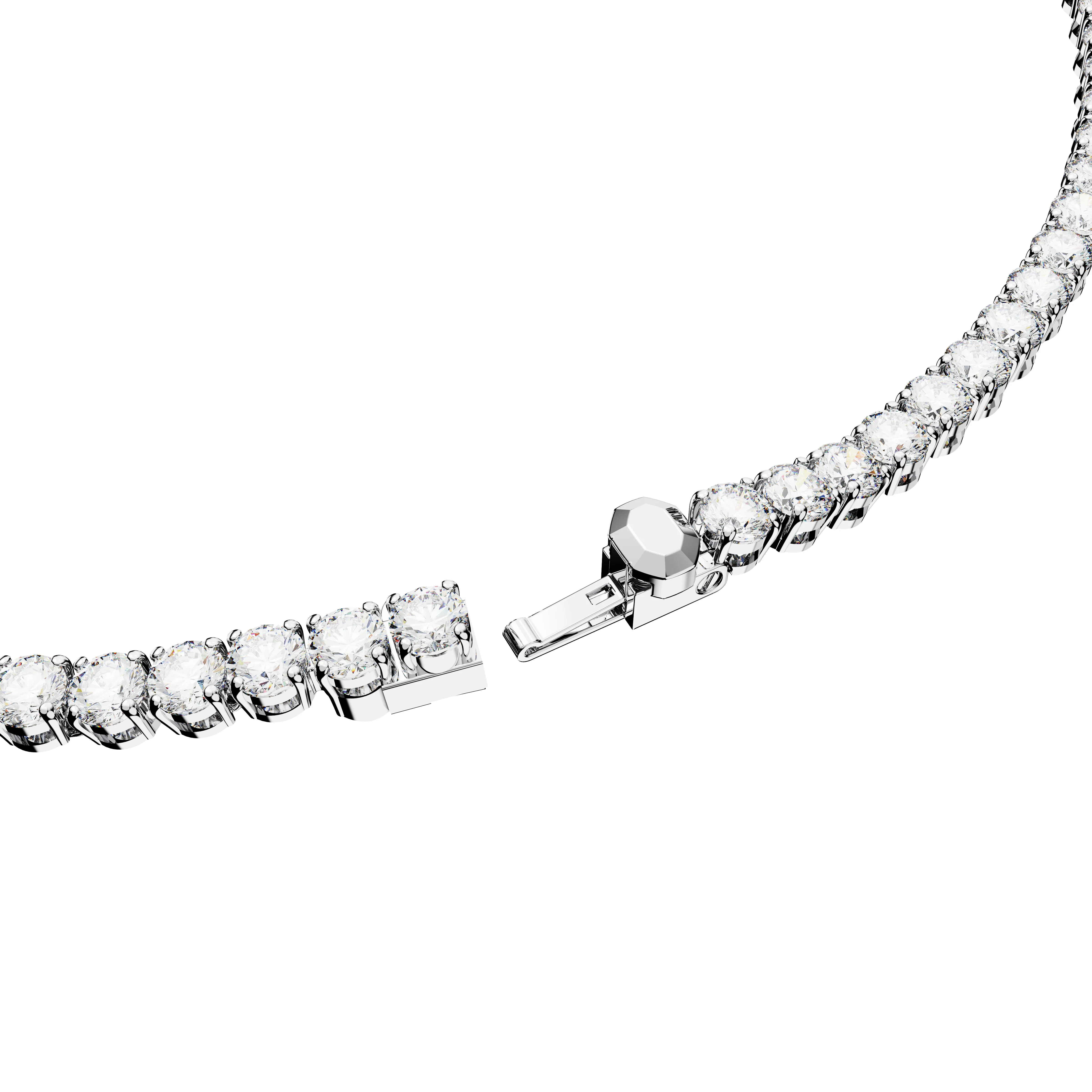 Swarovski Matrix Tennis Round Rhodium Necklace