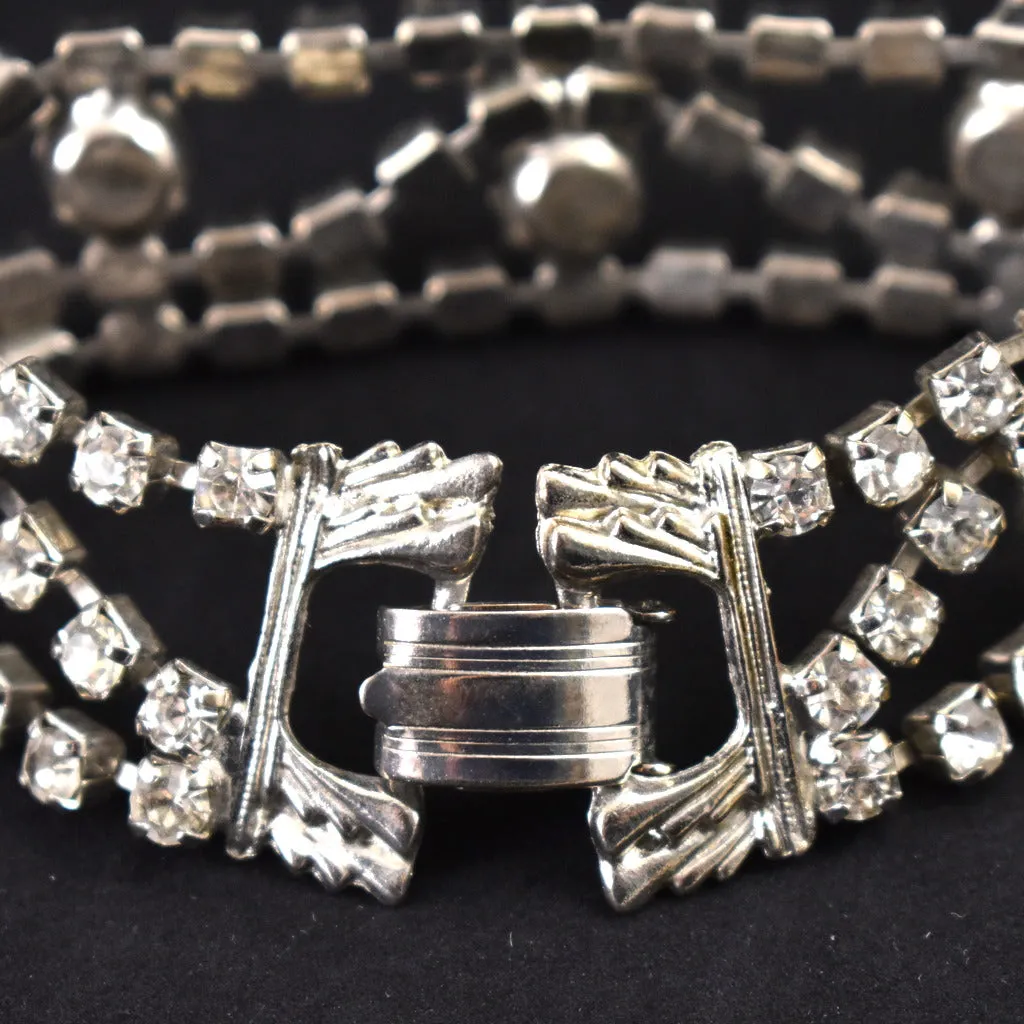 Swirl Deco Rhinestone Bracelet