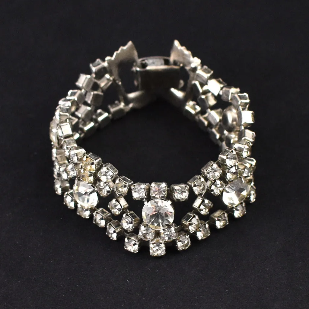 Swirl Deco Rhinestone Bracelet