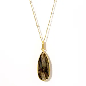 Teardrop Necklace in Labradorite