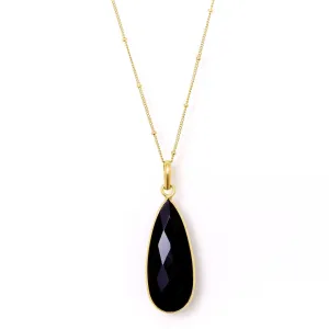 Teardrop Necklace in Onyx