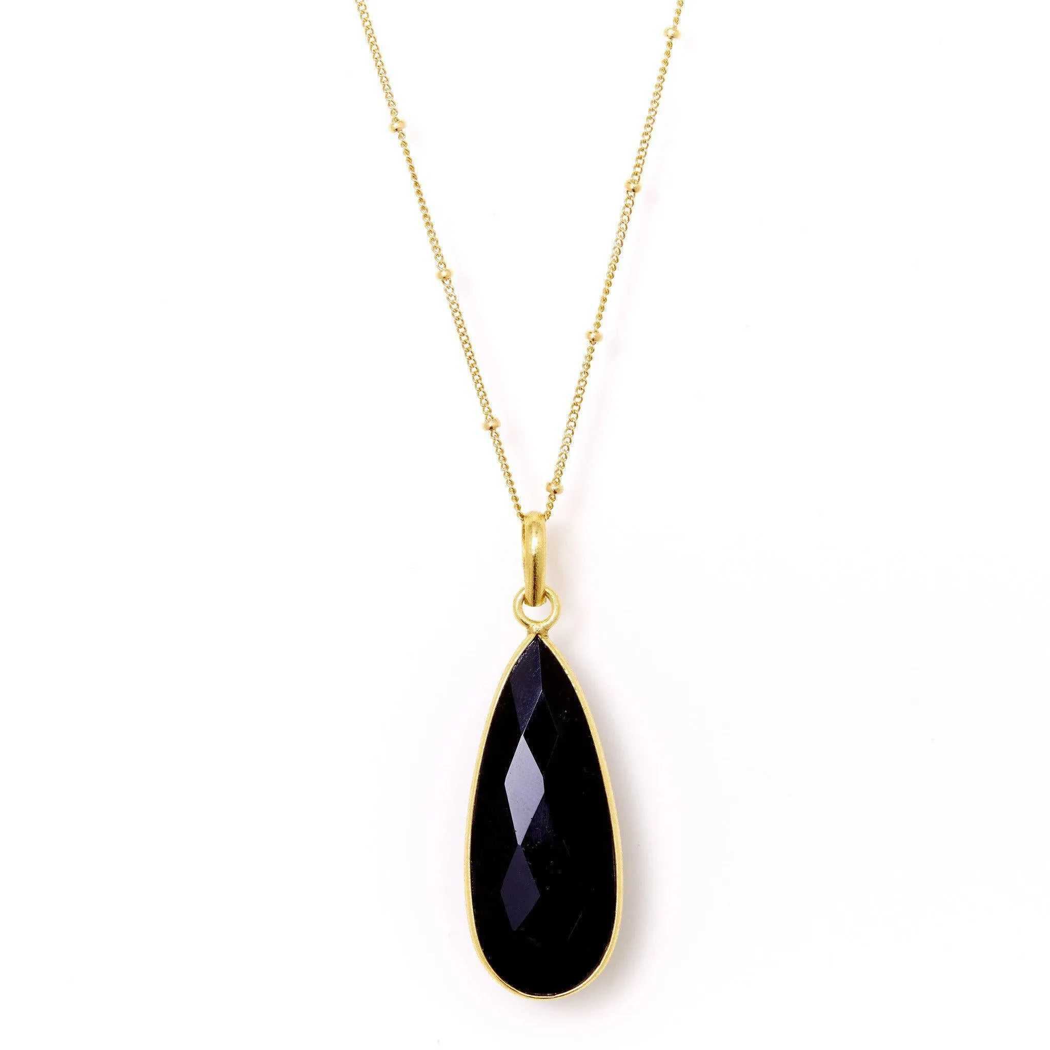 Teardrop Necklace in Onyx