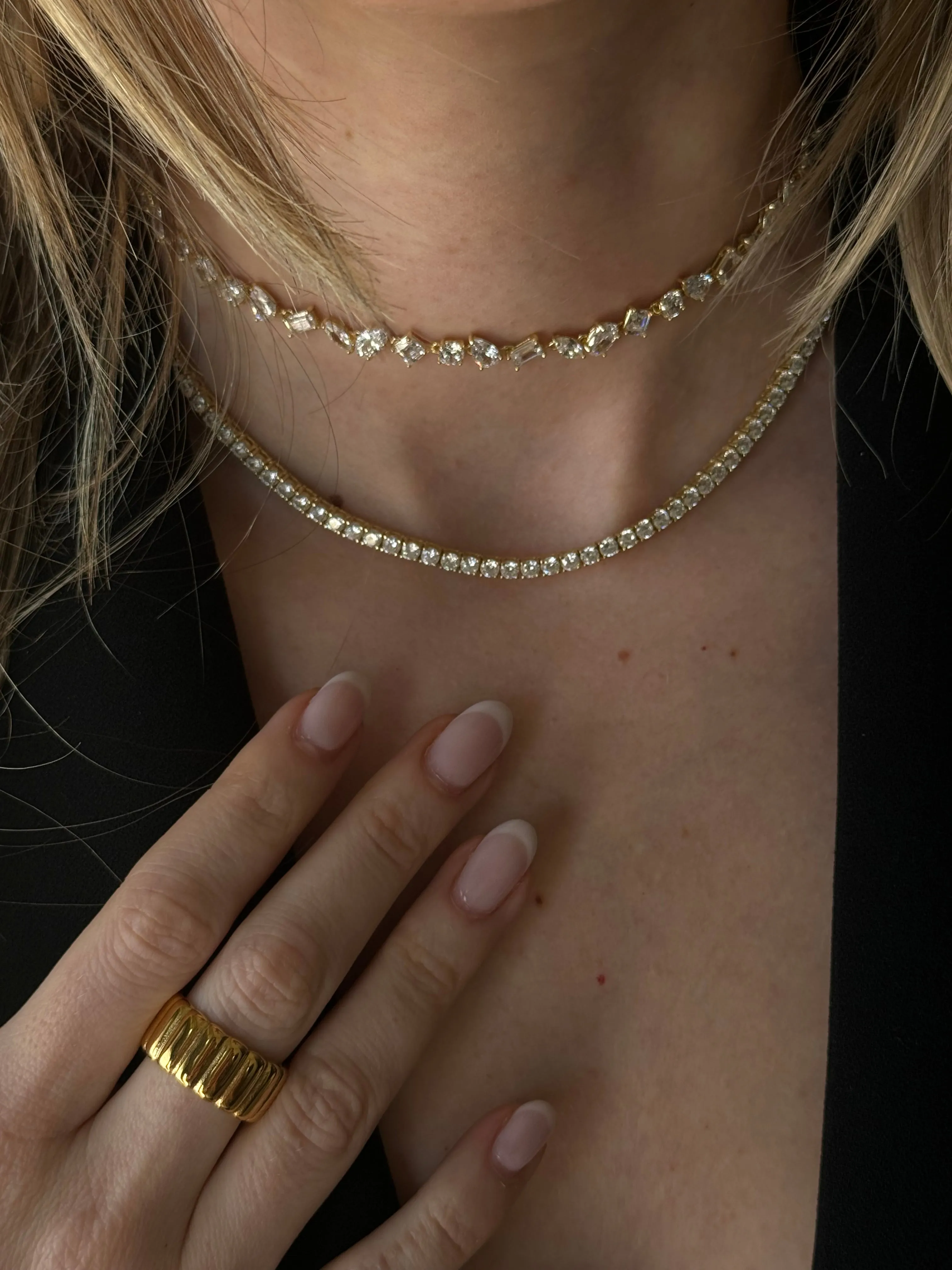 TENNIS GOLD NECKLACE